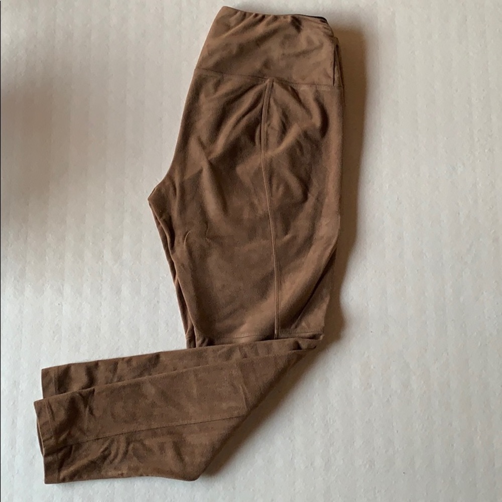 Brown faux suede leggings
